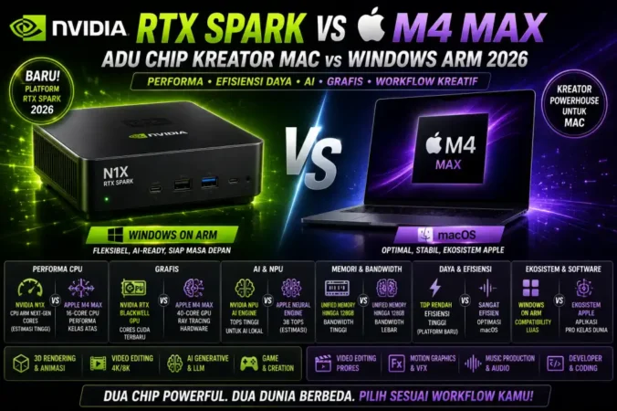 Nvidia RTX Spark vs Apple M4 Max: Adu Chip Kreator Mac vs Windows Arm 2026