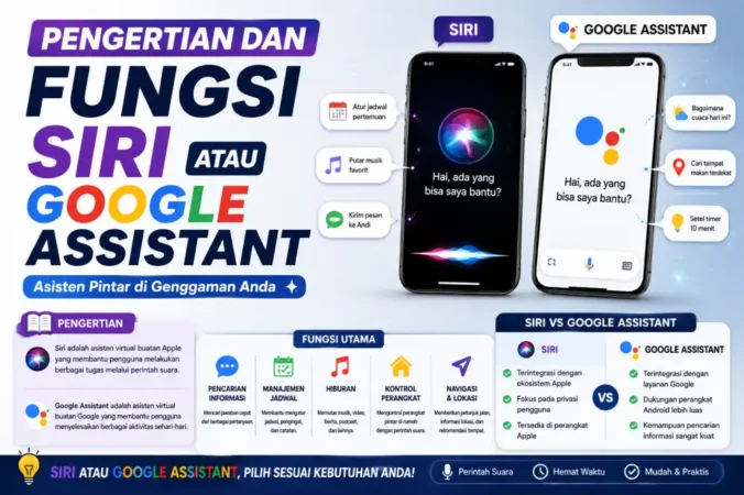 Pengertian dan Fungsi Siri atau Google Assistant
