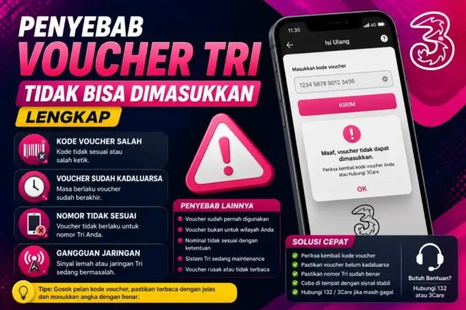 Penyebab Voucher Tri Tidak Bisa Dimasukkan, Lengkap