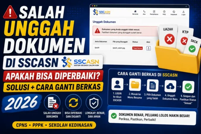 Salah Unggah Dokumen di SSCASN Apakah Bisa Diperbaiki? Solusi + Cara Ganti Berkas 2026
