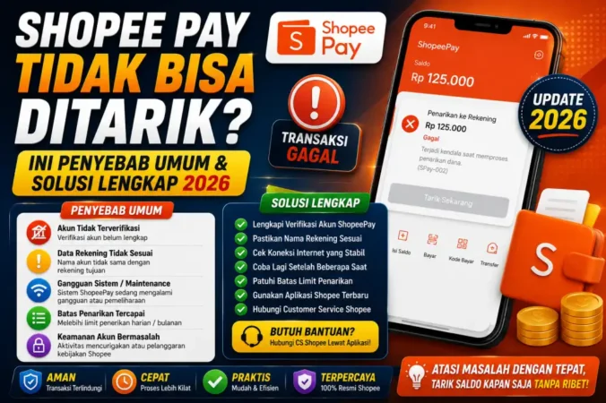 Shopee Pay Tidak Bisa Ditarik? Ini Penyebab Umum & Solusi Lengkap 2026