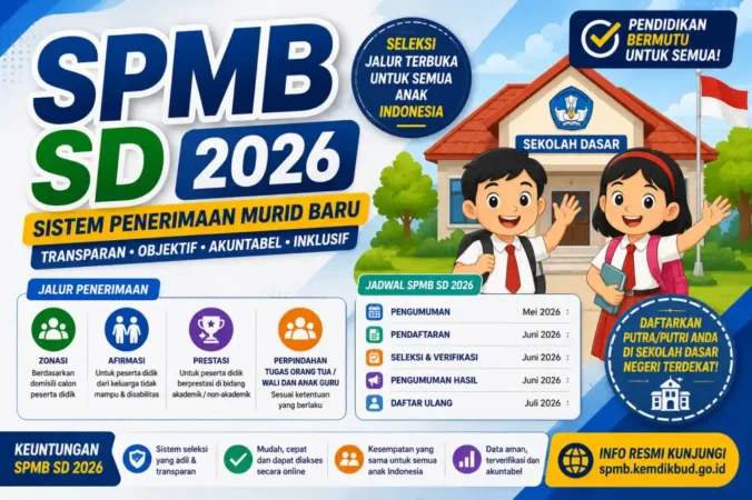 SPMB SD 2026: Syarat Usia, Dokumen & Jadwal Lengkap per Kota