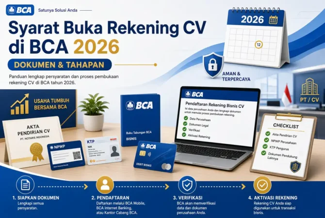 Syarat Buka Rekening CV di BCA 2026: Dokumen & Tahapan