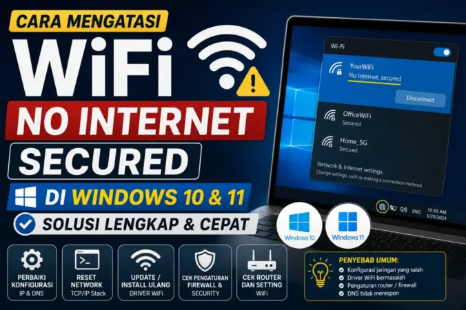 Cara Mengatasi WiFi No Internet Secured di Windows 10 & 11: Solusi Lengkap & Cepat
