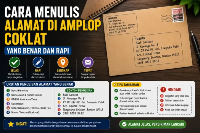 Cara Menulis Alamat di Amplop Coklat yang Benar dan Rapi