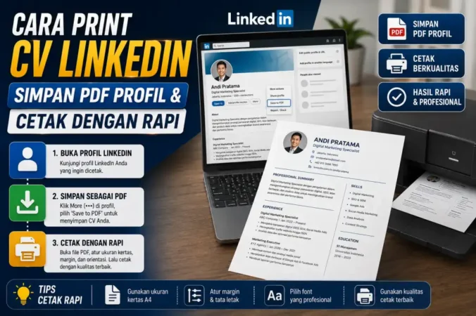 Cara Print CV LinkedIn: Simpan PDF Profil & Cetak dengan Rapi