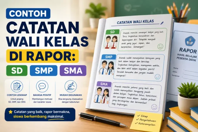 Contoh Catatan Wali Kelas di Rapor: SD, SMP, SMA