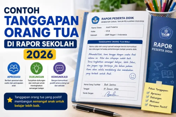 Contoh Tanggapan Orang Tua di Rapor Sekolah 2026