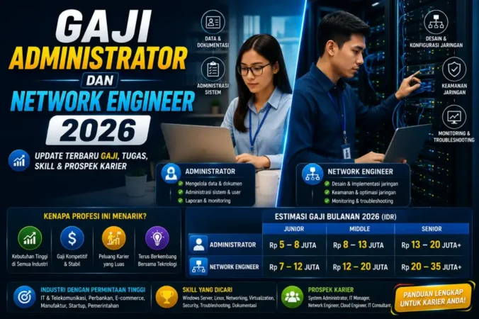 Gaji Administrator dan Network Engineer 2026