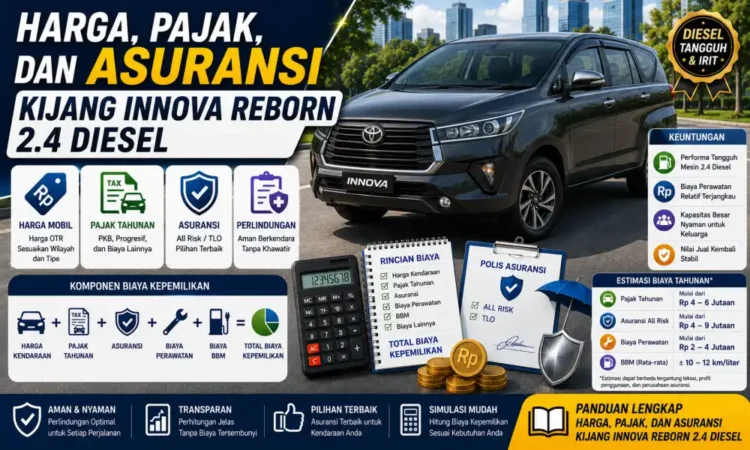 Harga, Pajak, dan Asuransi Kijang Innova Reborn 2.4 Diesel