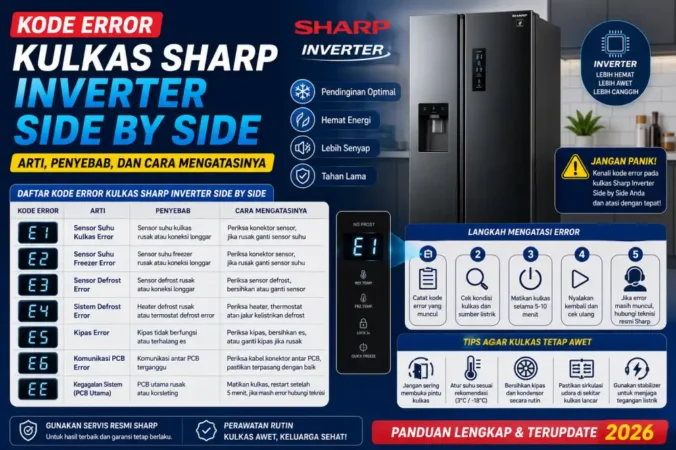 Kode Error Kulkas Sharp Inverter Side by Side: Arti, Penyebab, dan Cara Mengatasinya