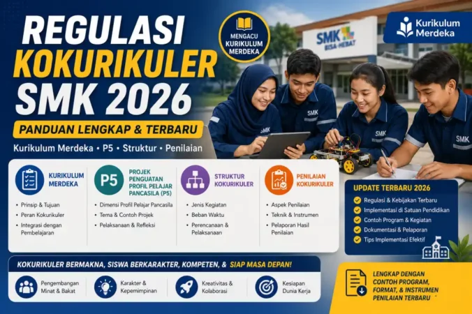 Regulasi Kokurikuler SMK 2026: Panduan Kurikulum Merdeka, P5, Struktur & Penilaian Terbaru