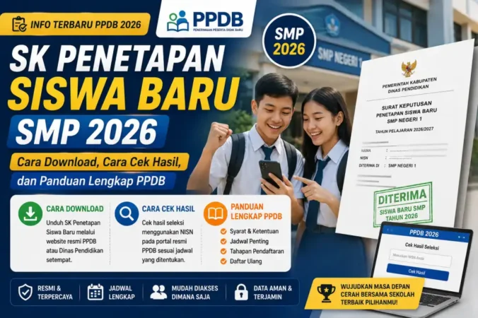 SK Penetapan Siswa Baru SMP 2026: Cara Download, Cara Cek Hasil, dan Panduan Lengkap PPDB