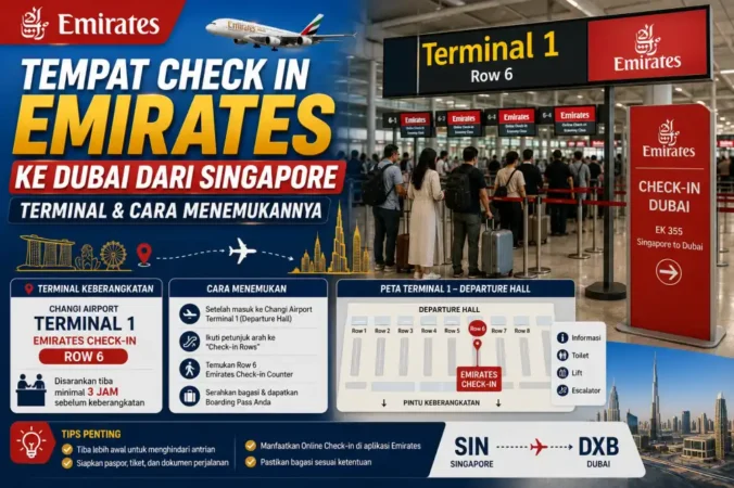 Tempat Check In Emirates ke Dubai dari Singapore: Terminal & Cara Menemukannya