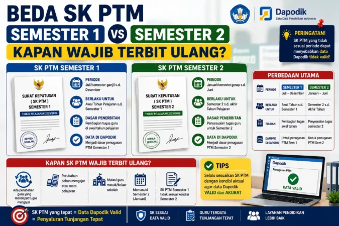 Beda SK PTM Semester 1 vs 2: Kapan Wajib Terbit Ulang?