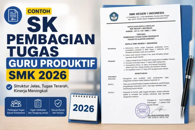 Contoh SK Pembagian Tugas Guru Produktif SMK 2026