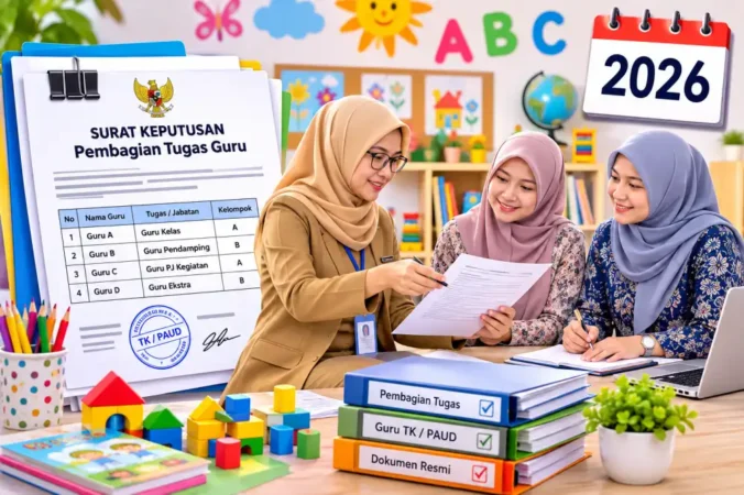 Contoh SK Pembagian Tugas Guru TK PAUD 2026 Lengkap