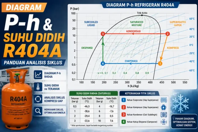 Diagram P-h & Suhu Didih R404A: Panduan Analisis Siklus