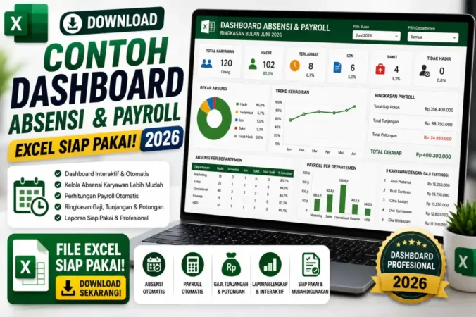 Download Contoh Dashboard Absensi & Payroll Excel 2026