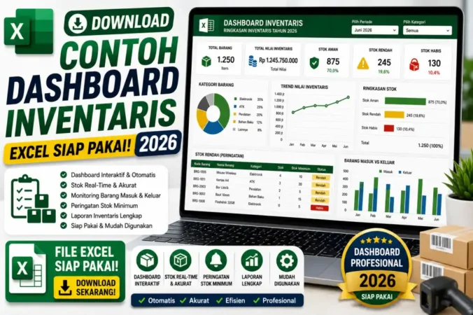 Download Contoh Dashboard Inventaris Excel Siap Pakai 2026