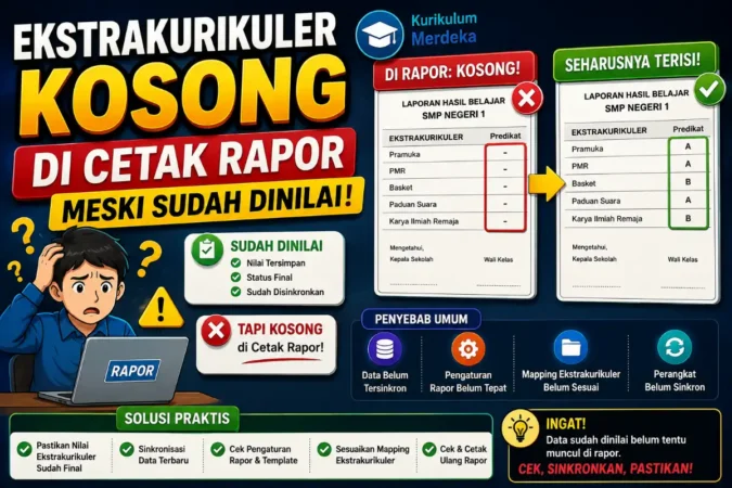 Ekstrakurikuler Kosong di Cetak Rapor Meski Sudah Dinilai