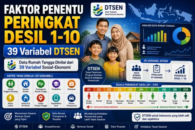 Faktor Penentu Peringkat Desil 1-10: 39 Variabel DTSEN