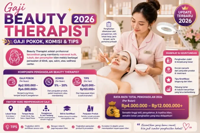 Gaji Beauty Therapist 2026: Gaji Pokok, Komisi & Tips