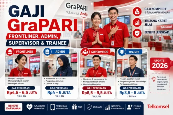 Gaji Frontliner, Admin, Supervisor & Trainee GraPARI 2026