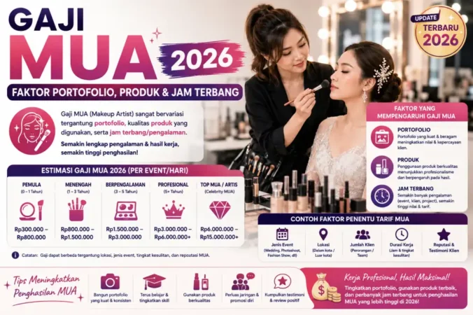 Gaji MUA 2026: Faktor Portofolio, Produk & Jam Terbang