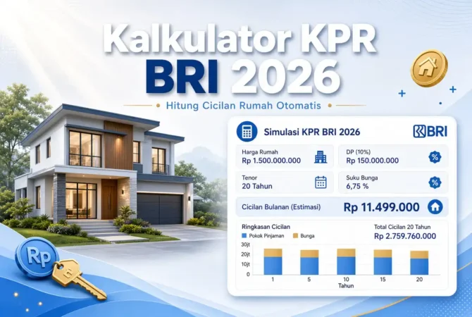 Kalkulator KPR BRI 2026: Hitung Cicilan Rumah Otomatis