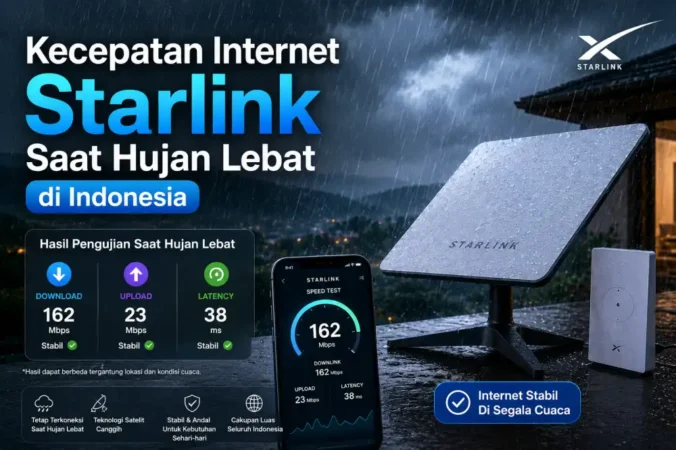 Kecepatan Internet Starlink Saat Hujan Lebat di Indonesia