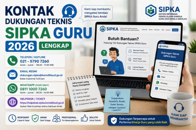 Kontak Dukungan Teknis SIPKA Guru 2026 Lengkap