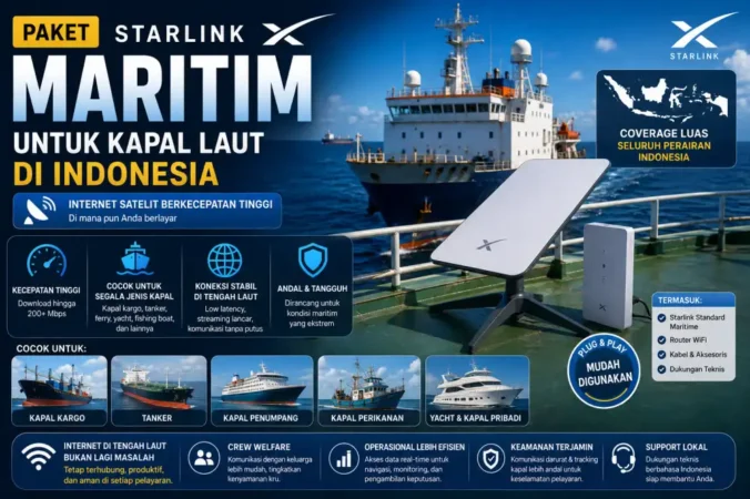 Paket Starlink Maritim untuk Kapal Laut di Indonesia