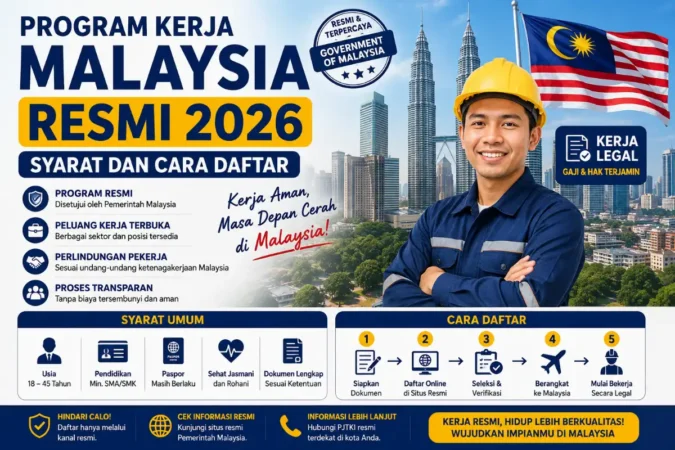 Program Kerja Malaysia Resmi 2026: Syarat dan Cara Daftar