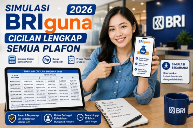 Simulasi BRIguna 2026: Cicilan Lengkap Semua Plafon