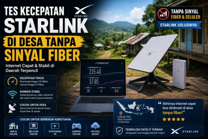 Tes Kecepatan Starlink di Desa Tanpa Sinyal Fiber