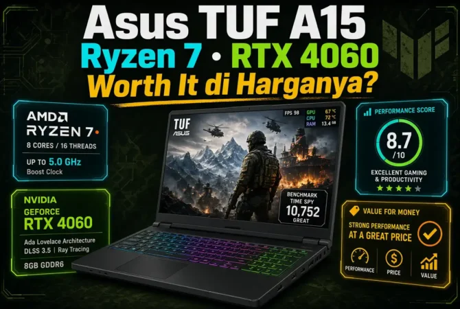 Asus TUF A15 Ryzen 7 RTX 4060, Worth It di Harganya?