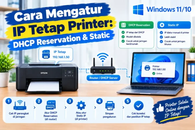 Cara Mengatur IP Tetap Printer: DHCP Reservation & Static