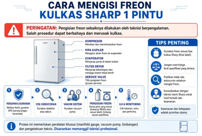Cara Mengisi Freon Kulkas Sharp 1 Pintu
