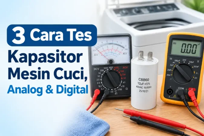 3 Cara Tes Kapasitor Mesin Cuci, Analog & Digital