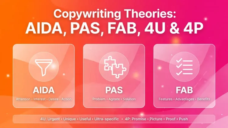 Copywriting Theories: AIDA, PAS, FAB, and 4P