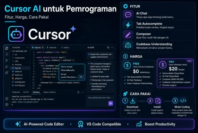 Cursor AI untuk Pemrograman: Fitur, Harga, Cara Pakai