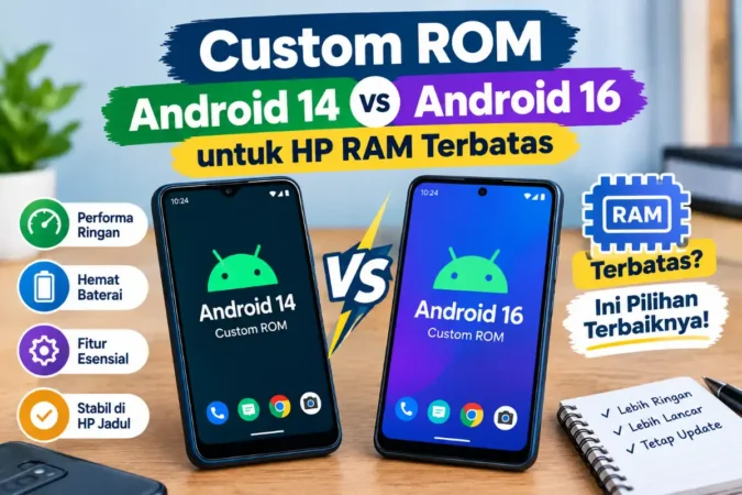 Custom ROM Android 14 vs 16 untuk HP RAM Terbatas
