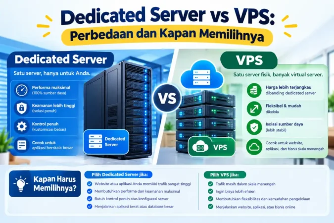Dedicated Server vs VPS: Perbedaan dan Kapan Memilihnya