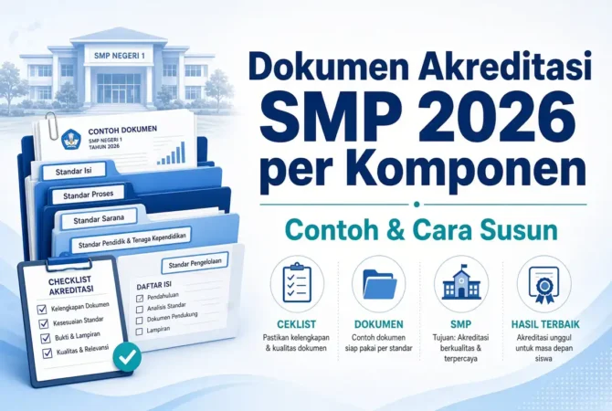 Dokumen Akreditasi SMP 2026 per Komponen: Contoh & Cara Susun