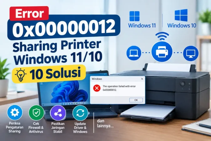 Windows cannot connect to the printer, operation failed with error 0x00000012? Kenali arti kode, penyebab, dan 10 langkah perbaikan dari termudah.