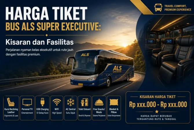 Harga Tiket Bus ALS Super Executive: Kisaran dan Fasilitas