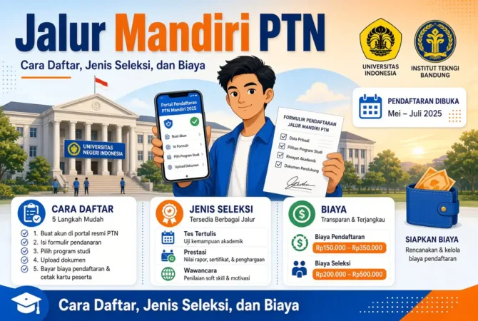 Jalur Mandiri PTN: Cara Daftar, Jenis Seleksi, dan Biaya