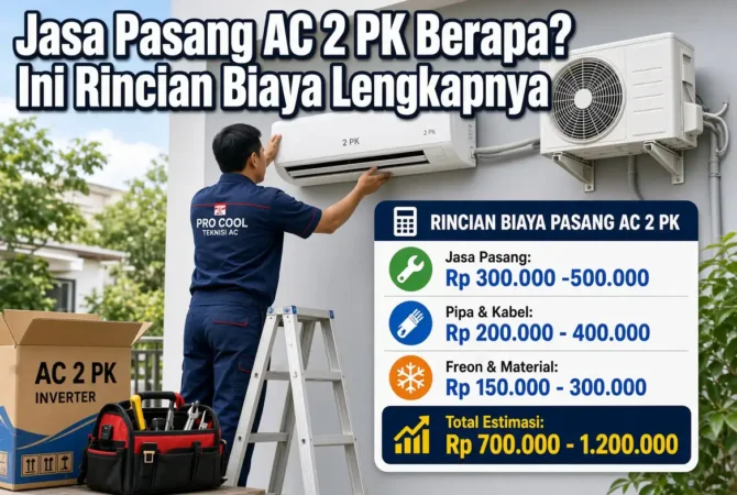 Jasa Pasang AC 2 PK Berapa? Ini Rincian Biaya Lengkapnya