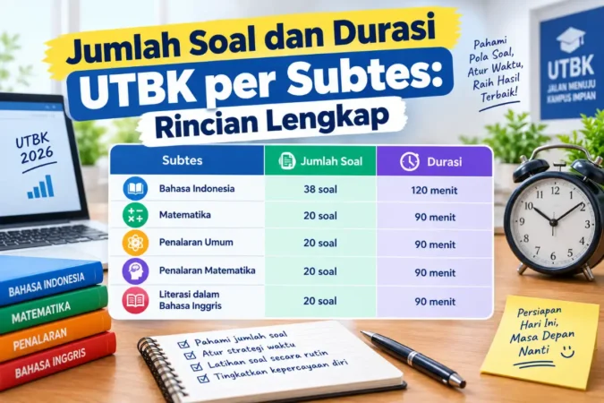 Jumlah Soal dan Durasi UTBK per Subtes: Rincian Lengkap